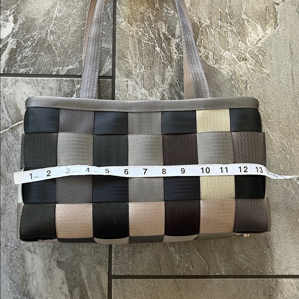 🤍🩶 Harvey's California Seatbelt Bag Grey Patchwork Ombre Large Satchel - Picture 12 of 15